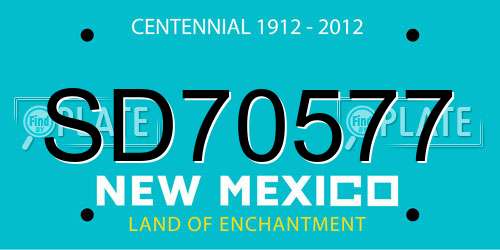 SD70577 New Mexico License Plate
