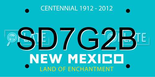 SD7G2B New Mexico License Plate