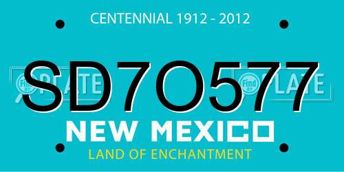 SD7O577 New Mexico License Plate