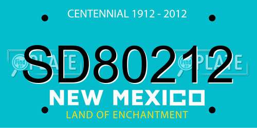 SD80212 New Mexico License Plate