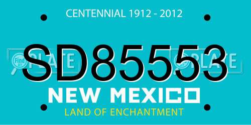 SD85553 New Mexico License Plate