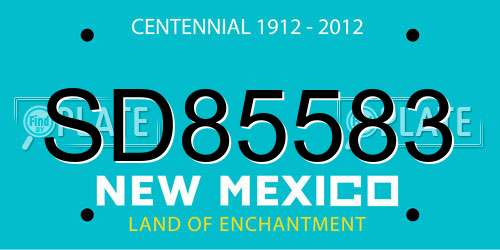 SD85583 New Mexico License Plate