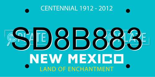 SD8B883 New Mexico License Plate