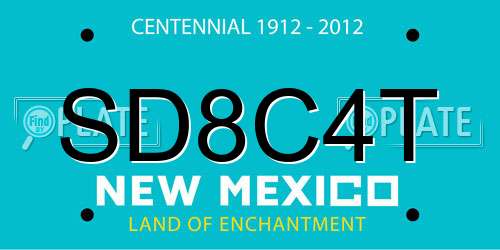 SD8C4T New Mexico License Plate