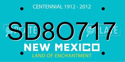 SD8O717 New Mexico License Plate