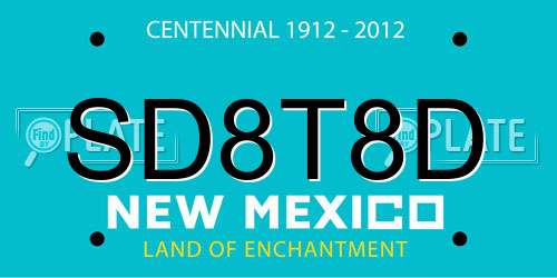 SD8T8D New Mexico License Plate