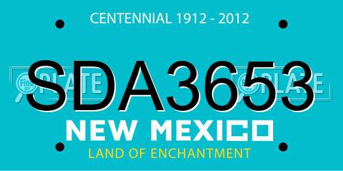 SDA3653 New Mexico License Plate