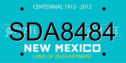 SDA8484 New Mexico License Plate