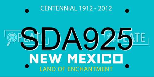 SDA925 New Mexico License Plate
