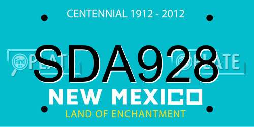 SDA928 New Mexico License Plate