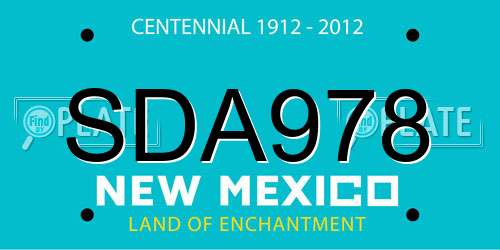 SDA978 New Mexico License Plate
