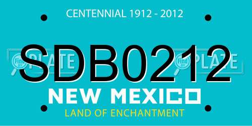 SDB0212 New Mexico License Plate