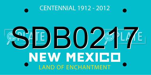 SDB0217 New Mexico License Plate