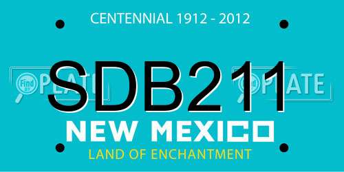 SDB211 New Mexico License Plate
