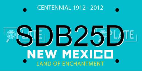 SDB25D New Mexico License Plate