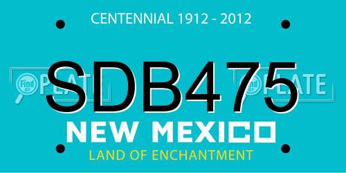 SDB475 New Mexico License Plate
