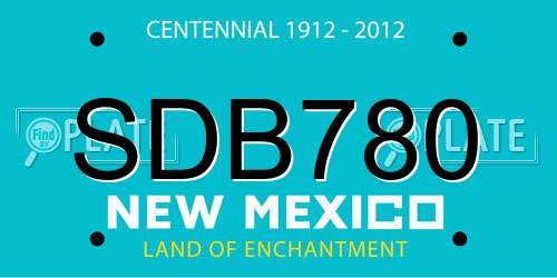 SDB780 New Mexico License Plate