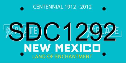 SDC1292 New Mexico License Plate