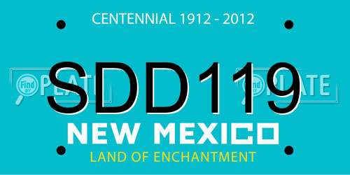 SDD119 New Mexico License Plate