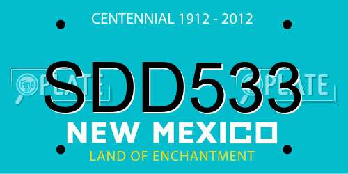 SDD533 New Mexico License Plate