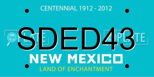 SDED43 New Mexico License Plate