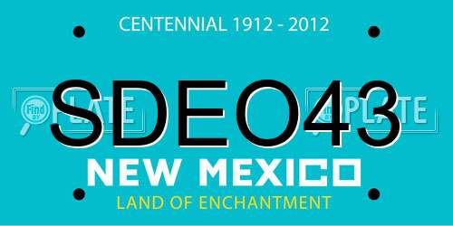 SDEO43 New Mexico License Plate