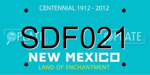SDF021 New Mexico License Plate