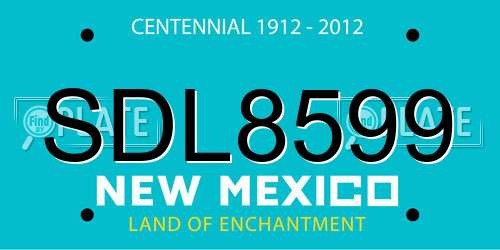 SDL8599 New Mexico License Plate