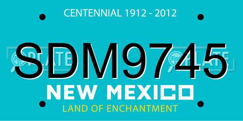 SDM9745 New Mexico License Plate