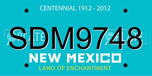 SDM9748 New Mexico License Plate