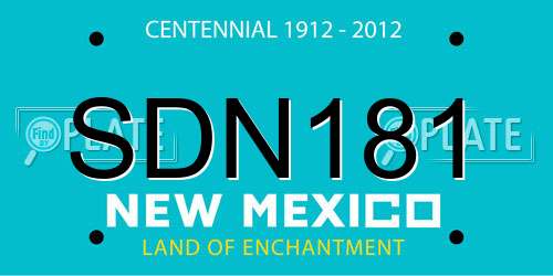 SDN181 New Mexico License Plate