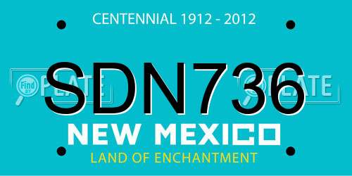 SDN736 New Mexico License Plate