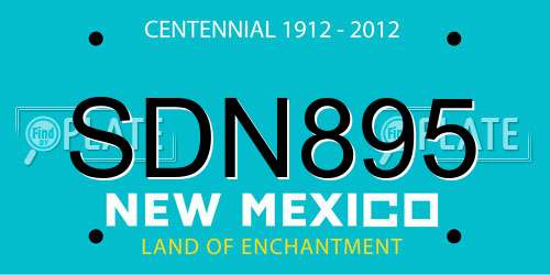 SDN895 New Mexico License Plate