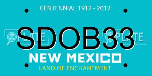 SDOB33 New Mexico License Plate