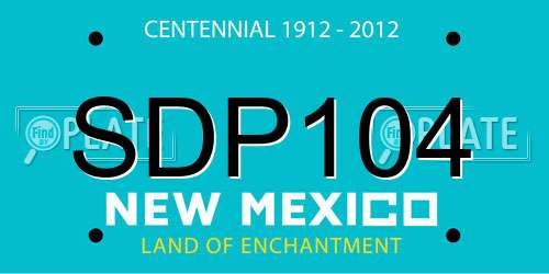 SDP104 New Mexico License Plate