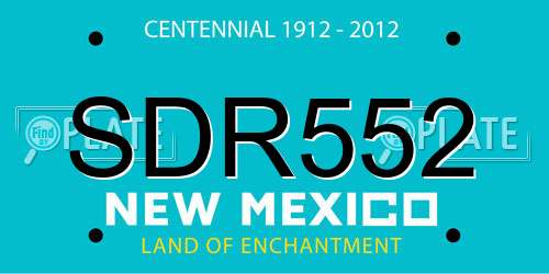 SDR552 New Mexico License Plate