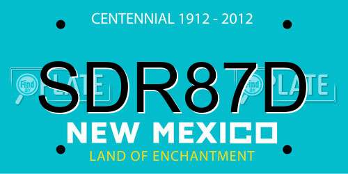 SDR87D New Mexico License Plate