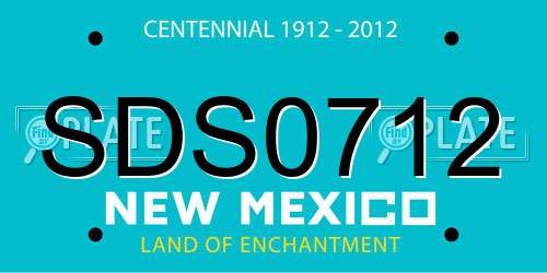 SDS0712 New Mexico License Plate