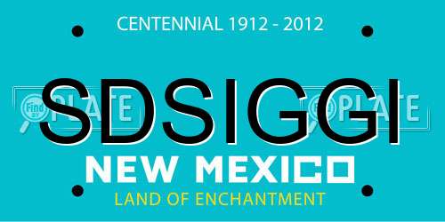 SDSIGGI New Mexico License Plate