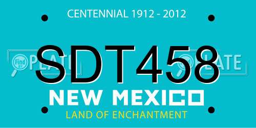 SDT458 New Mexico License Plate