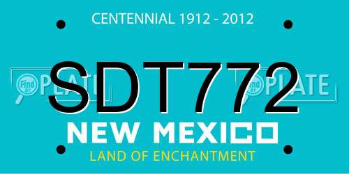 SDT772 New Mexico License Plate