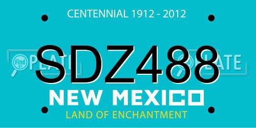 SDZ488 New Mexico License Plate