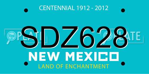 SDZ628 New Mexico License Plate