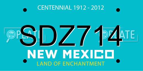 SDZ714 New Mexico License Plate
