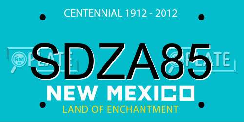 SDZA85 New Mexico License Plate