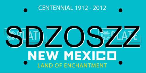 SDZOSZZ New Mexico License Plate