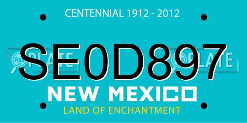 SE0D897 New Mexico License Plate