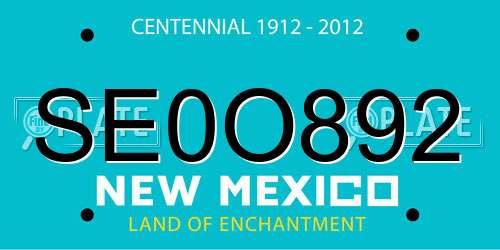 SE0O892 New Mexico License Plate