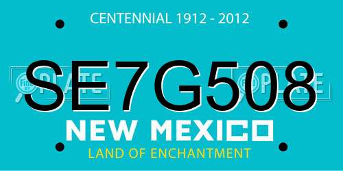 SE7G508 New Mexico License Plate