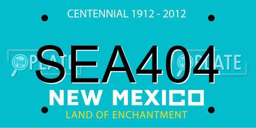 SEA404 New Mexico License Plate